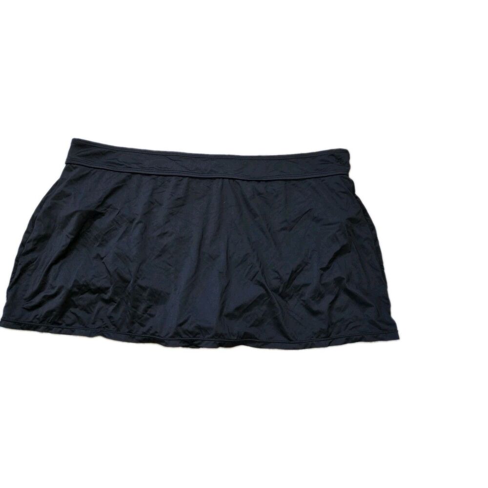 Liz Claiborne Black Swim Skirt Plus Size 18W Flare Mini Bikini Bottom EUC